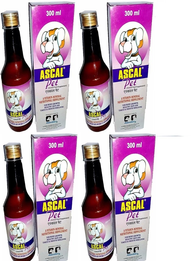 BULLYPET Ascal Pet Syrup 300ml Vanilla Flavour (Pack of 4) - Image 1